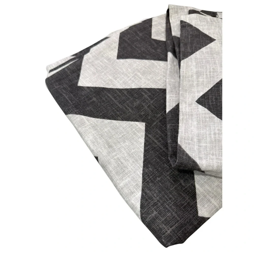 West Elm Charcoal Gray Grey Chevron 100%‎ Cotton Curtain Panels Lot Of 3 84x48